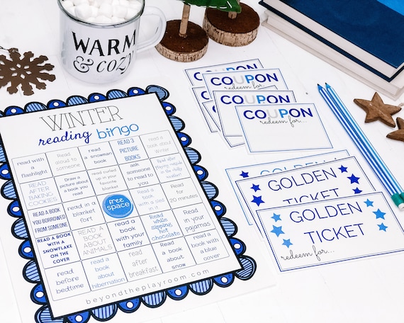 Winter Reading Bingo, Reading Printable for Kids, Reading Bingo, Homeschool Printable Activity, Preschool Reading Printable, Winter Activity