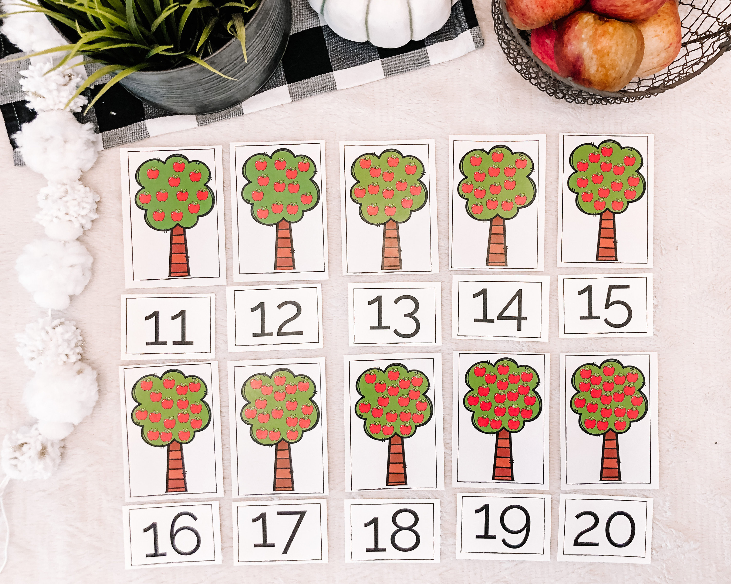 Apple Tree Counting Printable Math Activity for Kids | Etsy