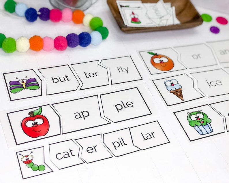 Syllable Activity, Hungry Caterpillar Printables, Literacy Game