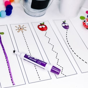 Tracing Activity Printable, Hungry Caterpillar Activity, Spring Activity for Kids, Preschool Printable, Homeschool Worksheets, Kindergarten