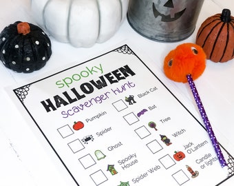 Halloween Scavenger Hunt, Halloween Activity for Kids, Printable, Preschool, Kindergarten, Homeschool