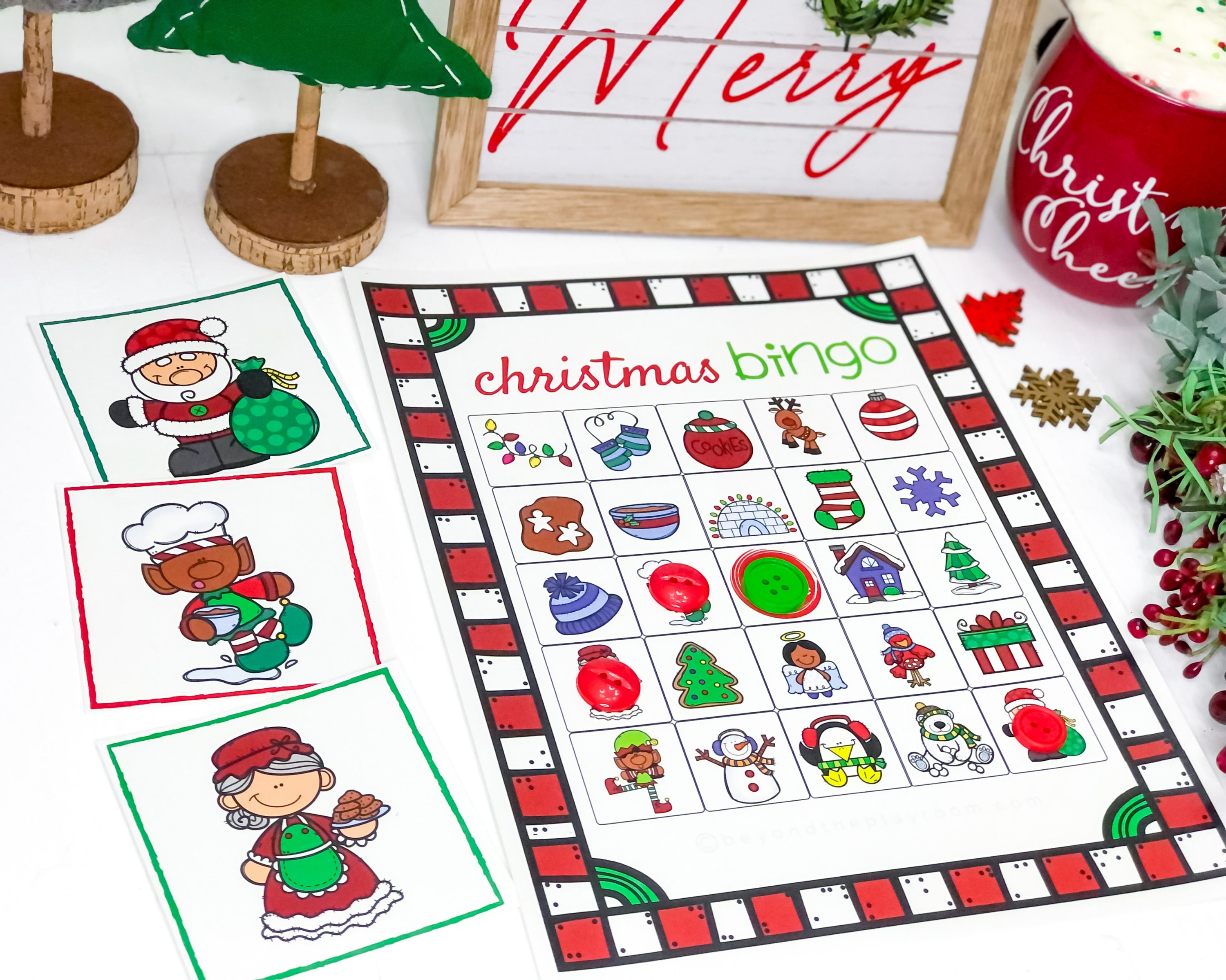 Christmas Bingo Game Christmas Printable Game Christmas Etsy France