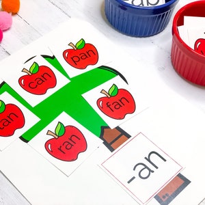 CVC Word Game, Word Family Activity, Apple Theme, Printable, Preschool Literacy Activity, Kindergarten CVC Game, Homeschool