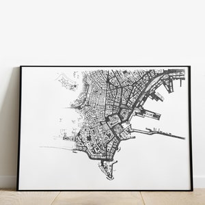 NÁPOLES - plano, mapa, mapa, mapa de la ciudad de Nápoles