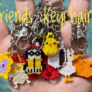 Your favorite Friends icons in a beaded keychain handmade with Miyuki 11/0 delicas in the brick stitch. Pick which you want!!