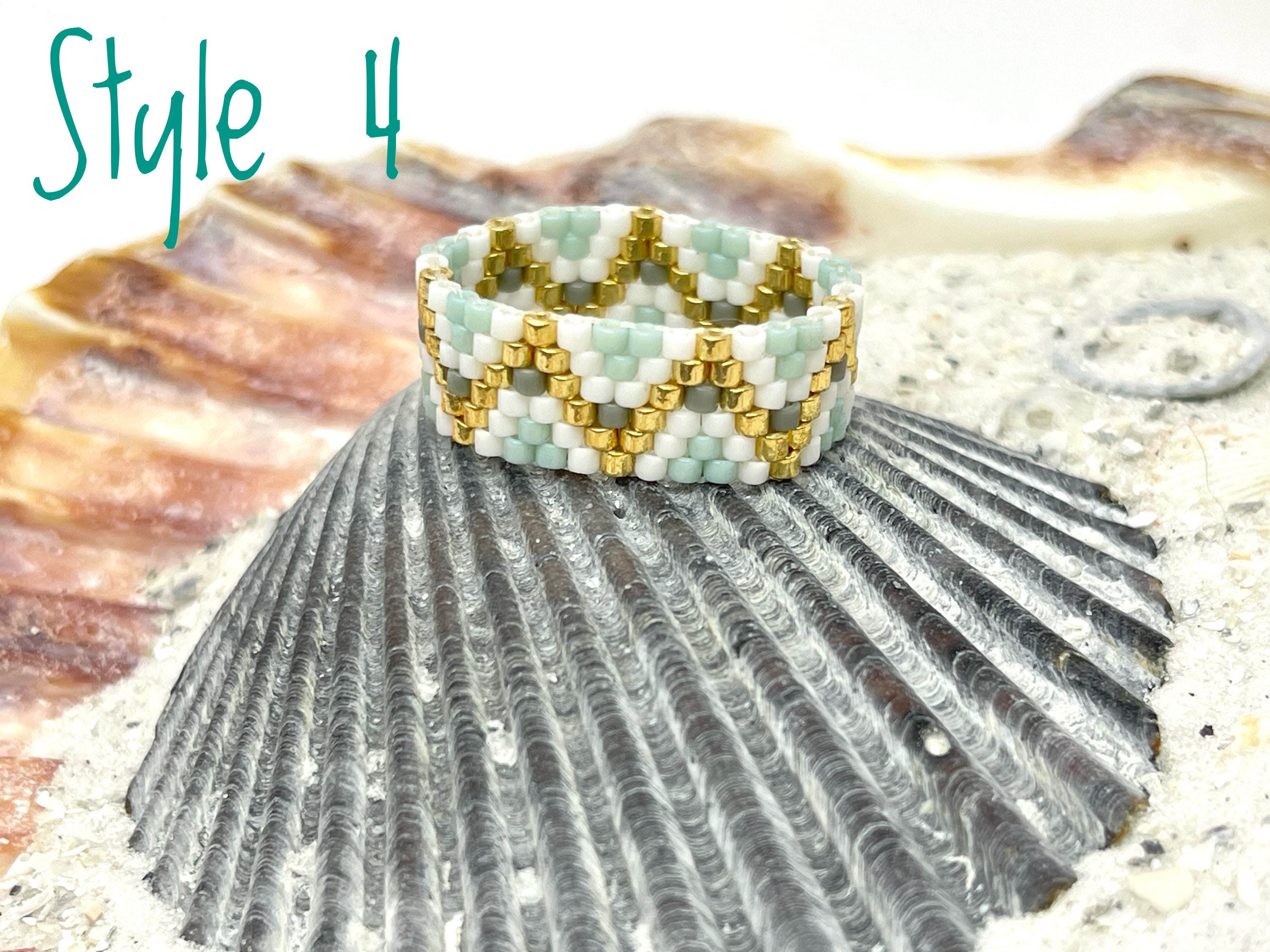 Miyuki 11/0 Delica Seed Bead Rings Woven Together With the Peyote ...