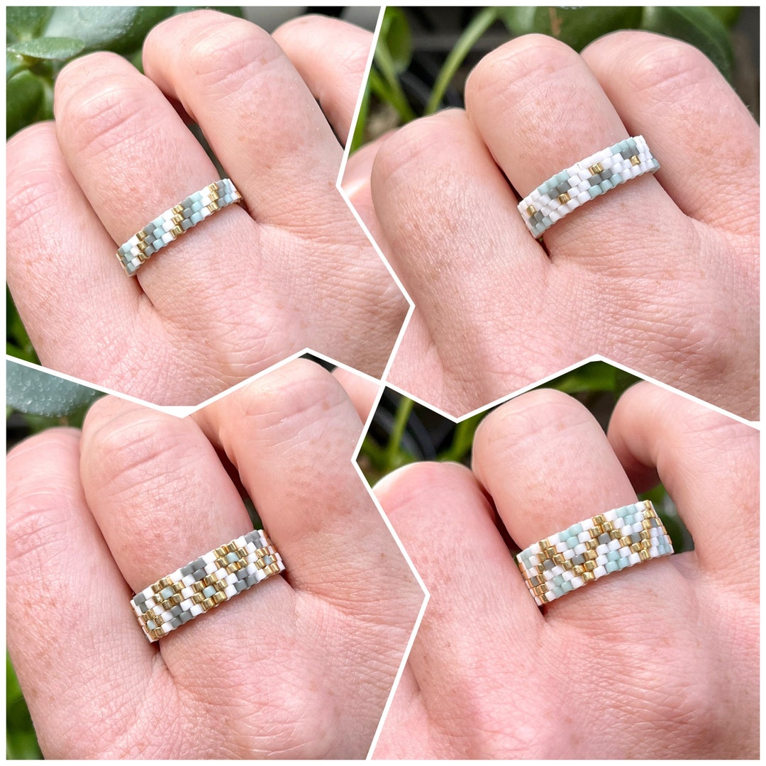Miyuki 11/0 Delica Seed Bead Rings Woven Together With the Peyote ...