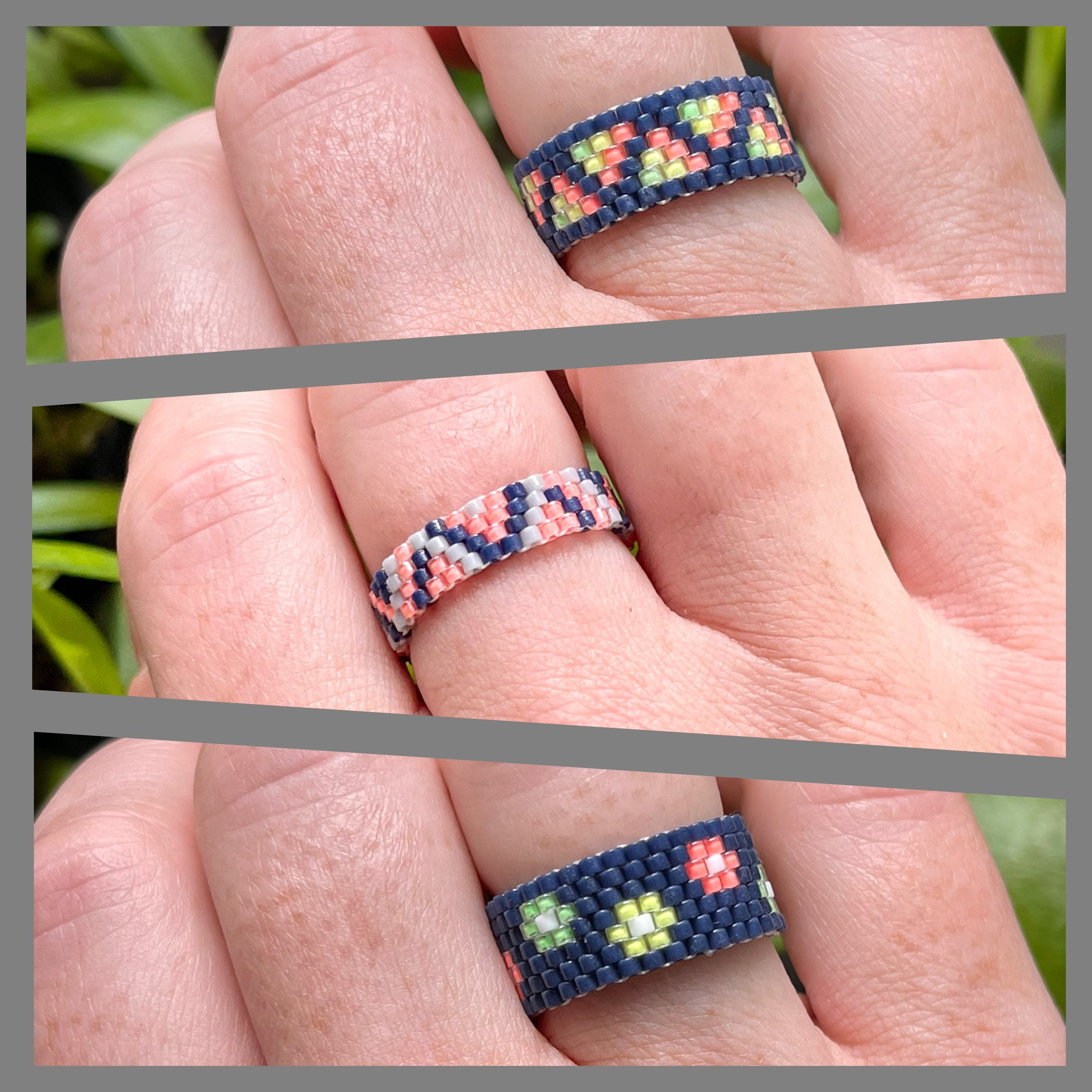 Miyuki 11/0 Delica Seed Bead Rings Woven Together With the