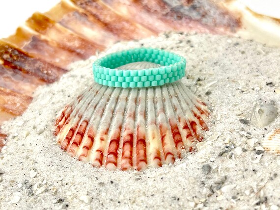 Miyuki 11/0 Delica Seed Bead Narrow Ring in Peyote Stitch | Etsy