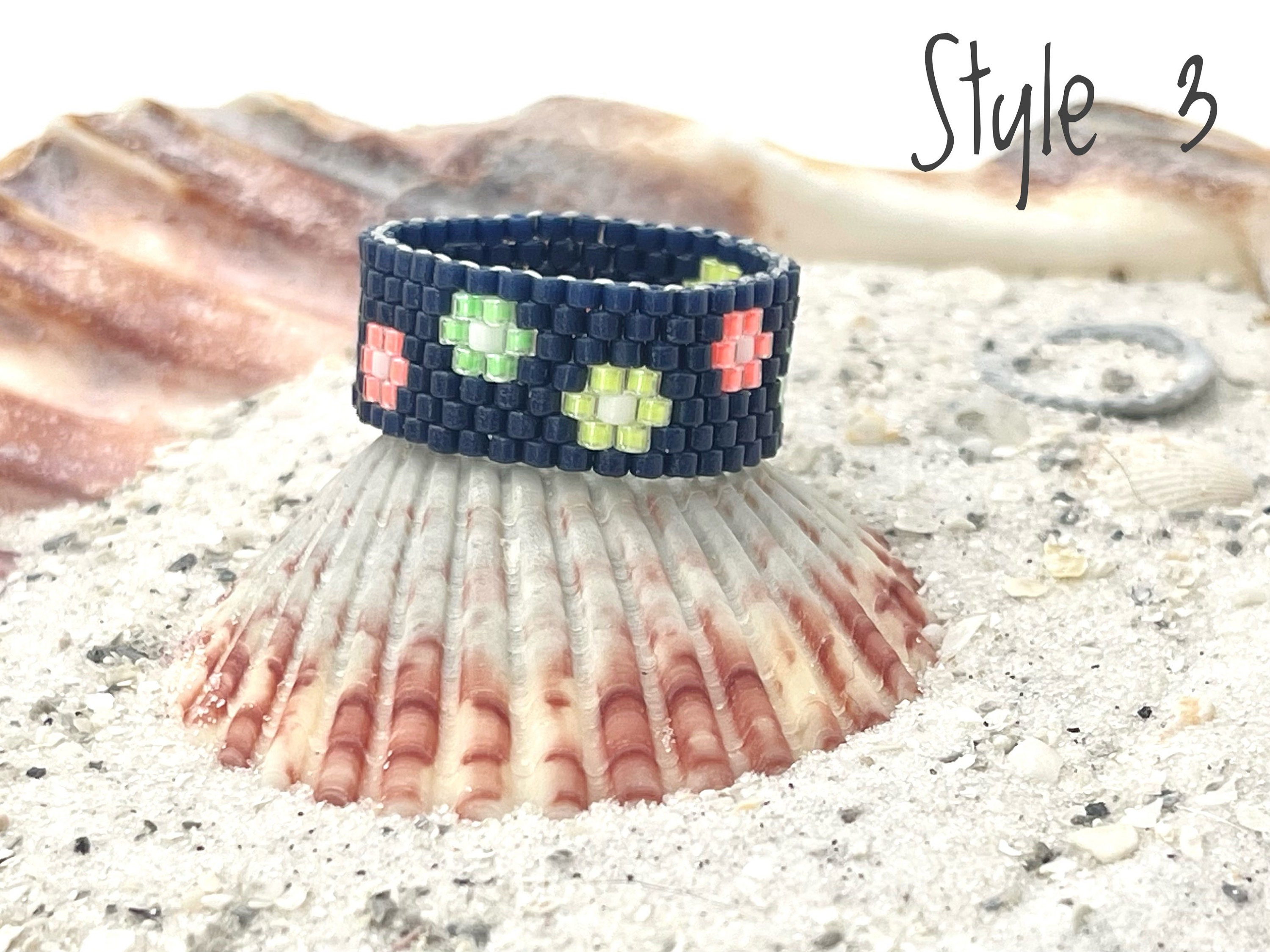Miyuki 11/0 Delica Seed Bead Rings Woven Together With the Even and Odd ...