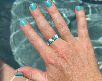 Miyuki 11/0 Delica seed bead ring made using the Peyote stitch in many different color combos!