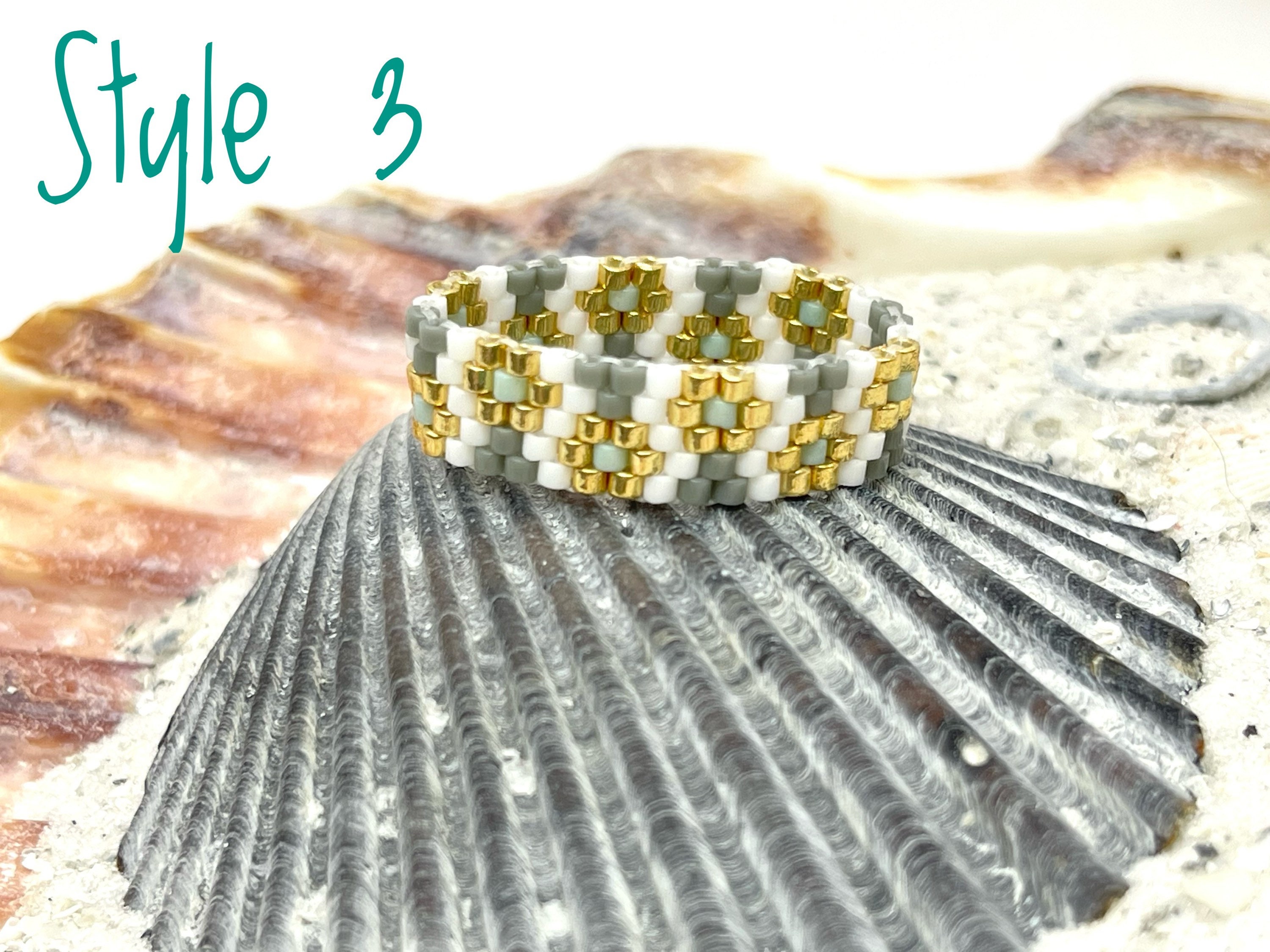 Miyuki 11/0 Delica Seed Bead Rings Woven Together With the Peyote ...