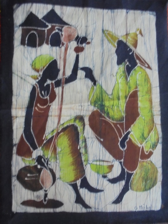 scènes de village africain toile peinture