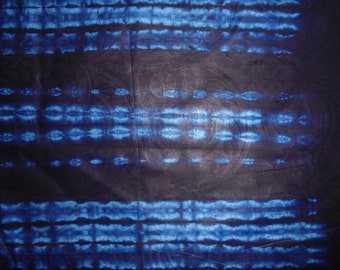 Tissu indigo batik teinté mains 60 cm x 140 cm