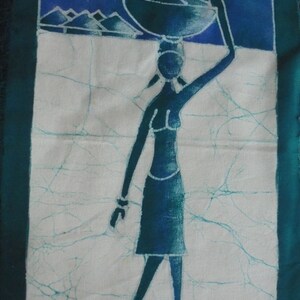 African village scenes on canvas painting PHOTO 3