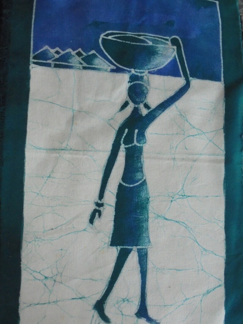 African village scenes on canvas painting PHOTO 3