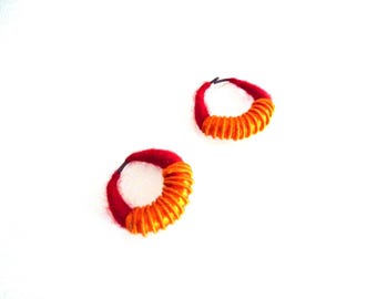 African thread earring necklace