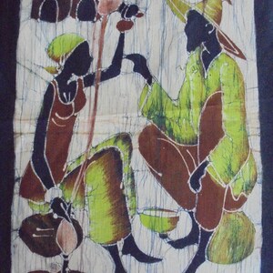 African village scenes on canvas painting image 7