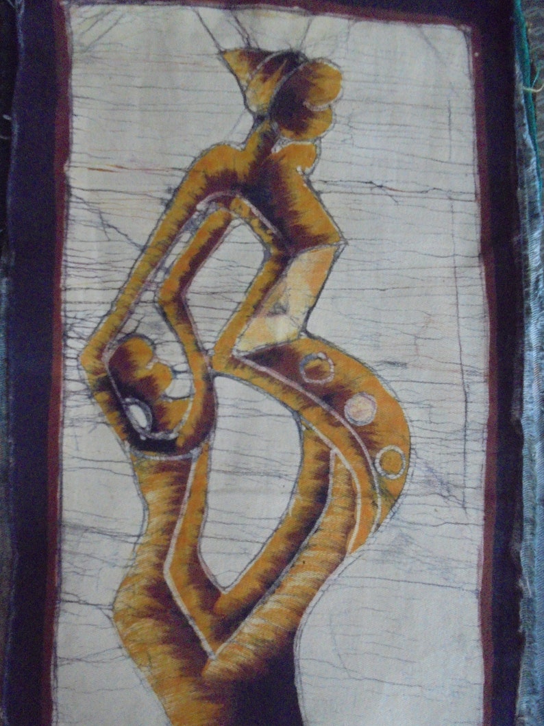 African village scenes on canvas painting PHOTO 5