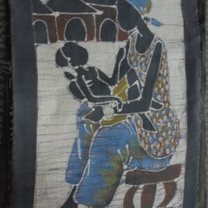 African village scenes on canvas painting PHOTO 2