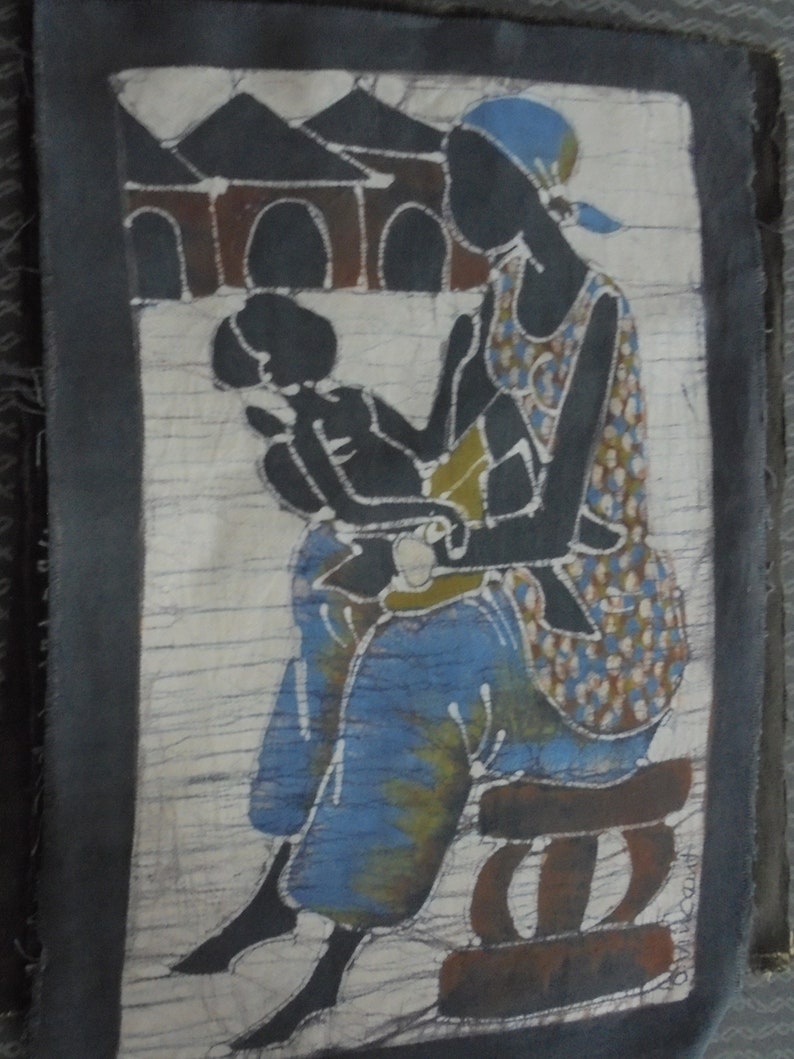African village scenes on canvas painting PHOTO 2