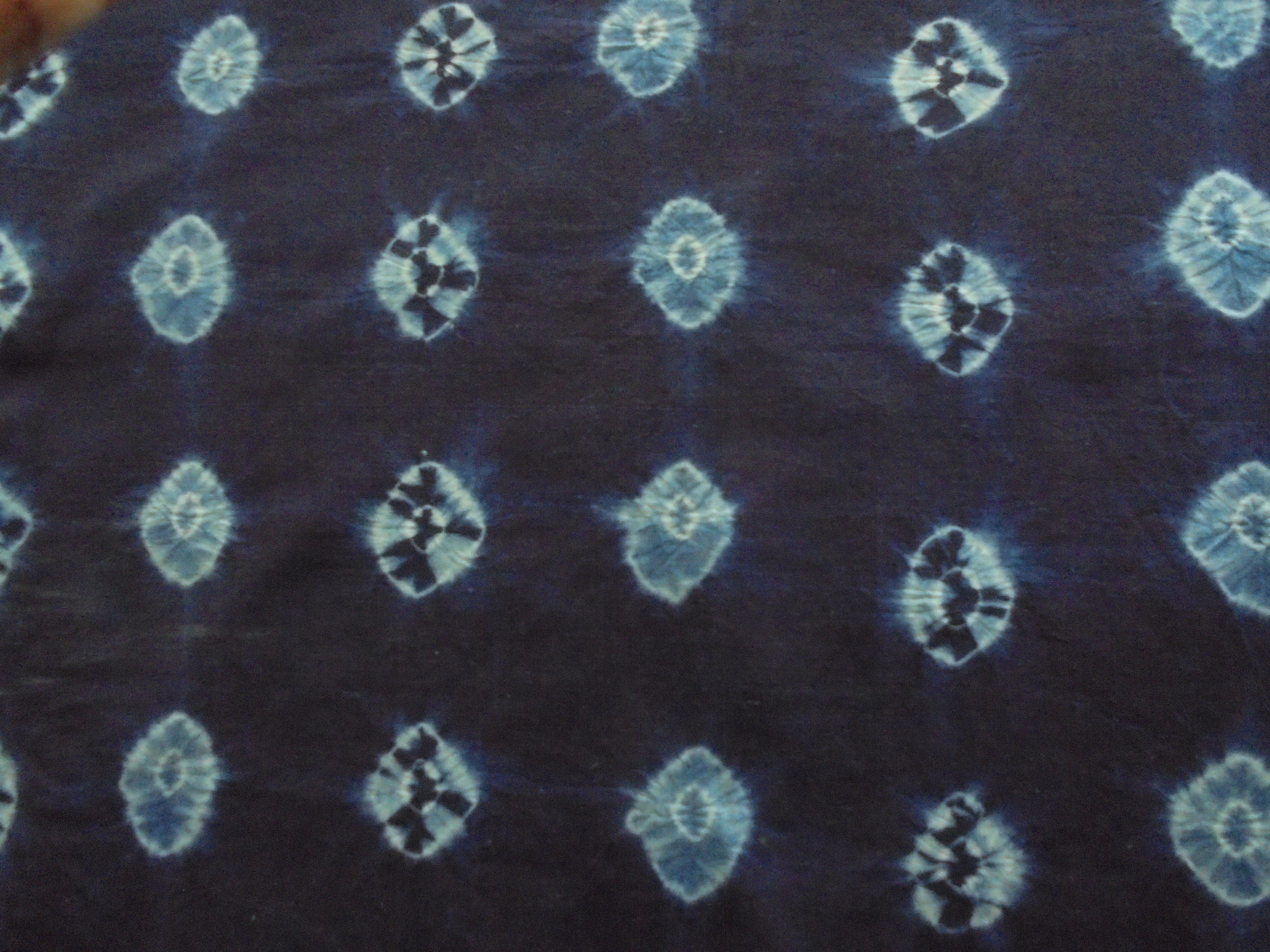 Vintage Dark Indigo Blue Denim Fabric Scraps // Two 17x17 Unused