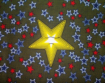 Wax fabric stars 45cm x 115cm