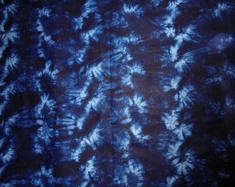 Hand-dyed indigo batik fabric 60 cm x 140 cm