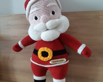 crochet santa claus doll, santa claus decor, knit santa toy, christmas gifts, santa claus, santa figure, christmas decoration