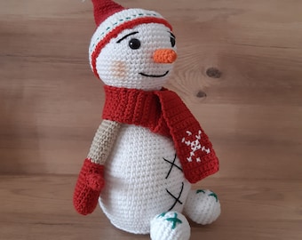 crochet christmas snowman, amigurumi snowman, knit snowman toy, christmas snowman decor, christmas gifts, christmas ornaments, amigurumi