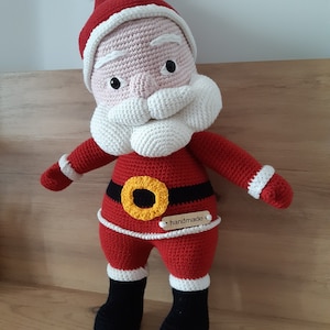 crochet santa claus doll, santa claus decor, knit santa toy, christmas gifts, santa claus, santa figure, christmas decoration
