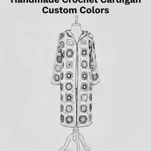 Cardigan carré grand-mère au crochet personnalisé : manteau patchwork bohème