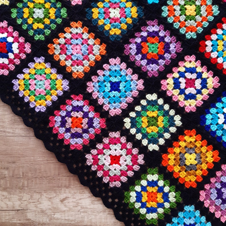 Yellow Granny Square Blanket Yellow Afghan Throw Blanket Etsy