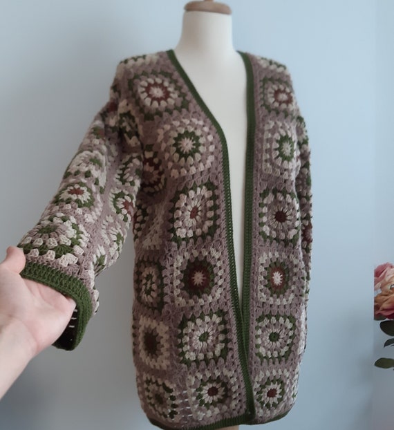 Green crochet shop sweater
