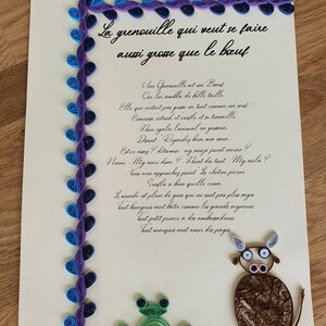 Favola di La Fontaine in quilling - La rana che vuole essere grande come il bue