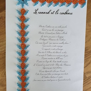 Favola di La Fontaine en quilling - La volpe e il corvo