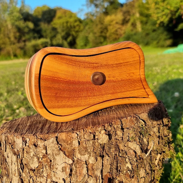 Handmade Bandsaw Jewelry Box - Cherry and Black Walnut Wood - 19,5cm x 11cm x 10,5cm