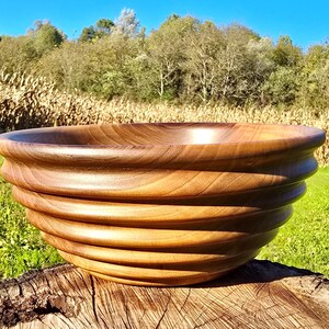 Handmade Walnut Wood Bowl in Beehive Shape – 22cm x 8cm