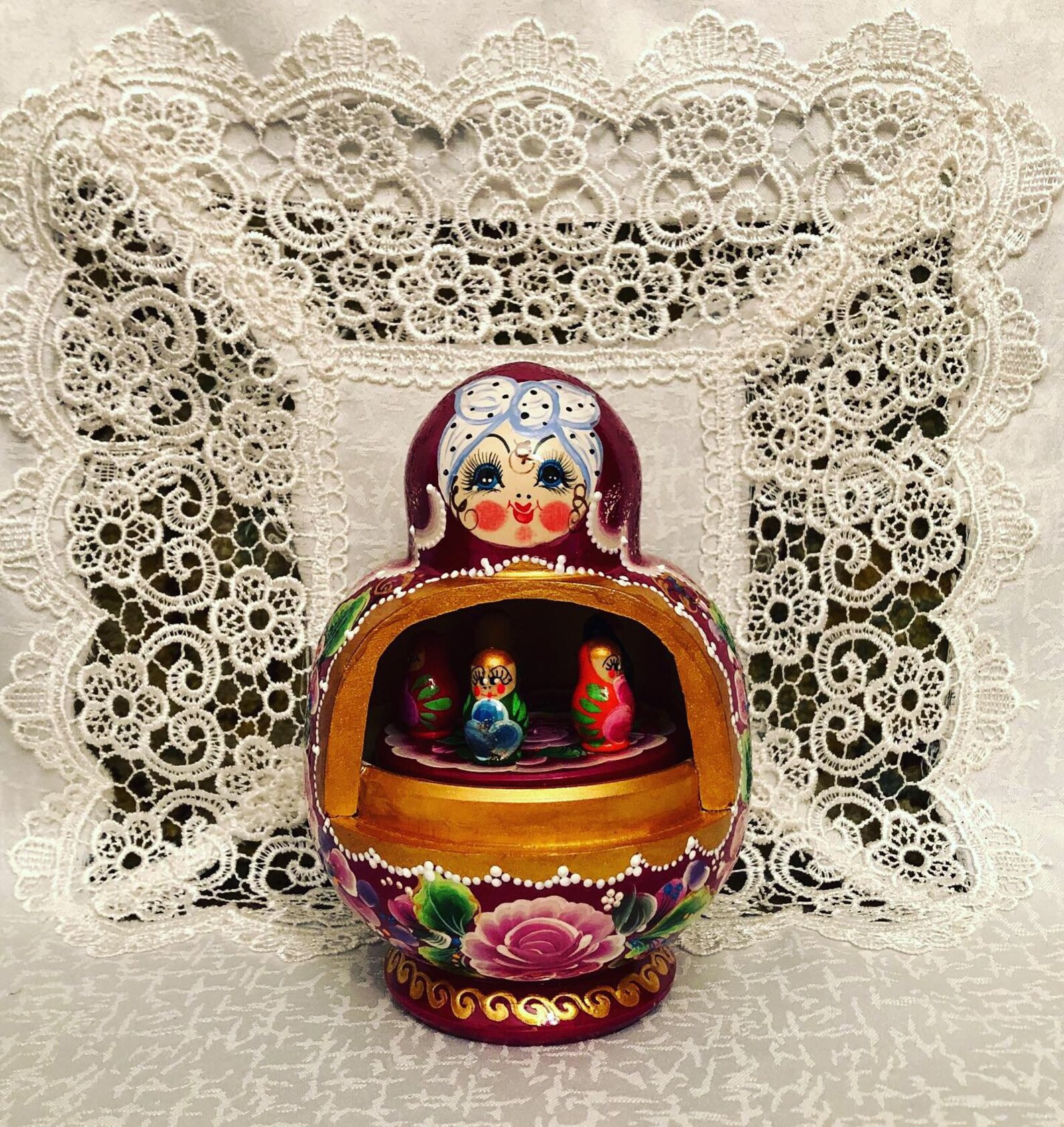 Traditional Music Box Doll Gift idea for aunt Handmade Etsy