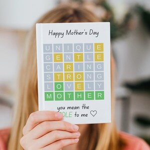 Wordle Themed Mothers Day Card, Editable Custom Mothers Day Card -  DIGITAL DOWNLOAD