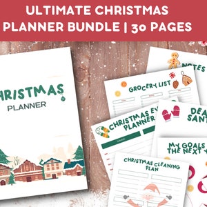 Christmas Planner Bundle, Holiday Planner, Printable Christmas Planner Set, Christmas Organizer – DIGITAL DOWNLOAD