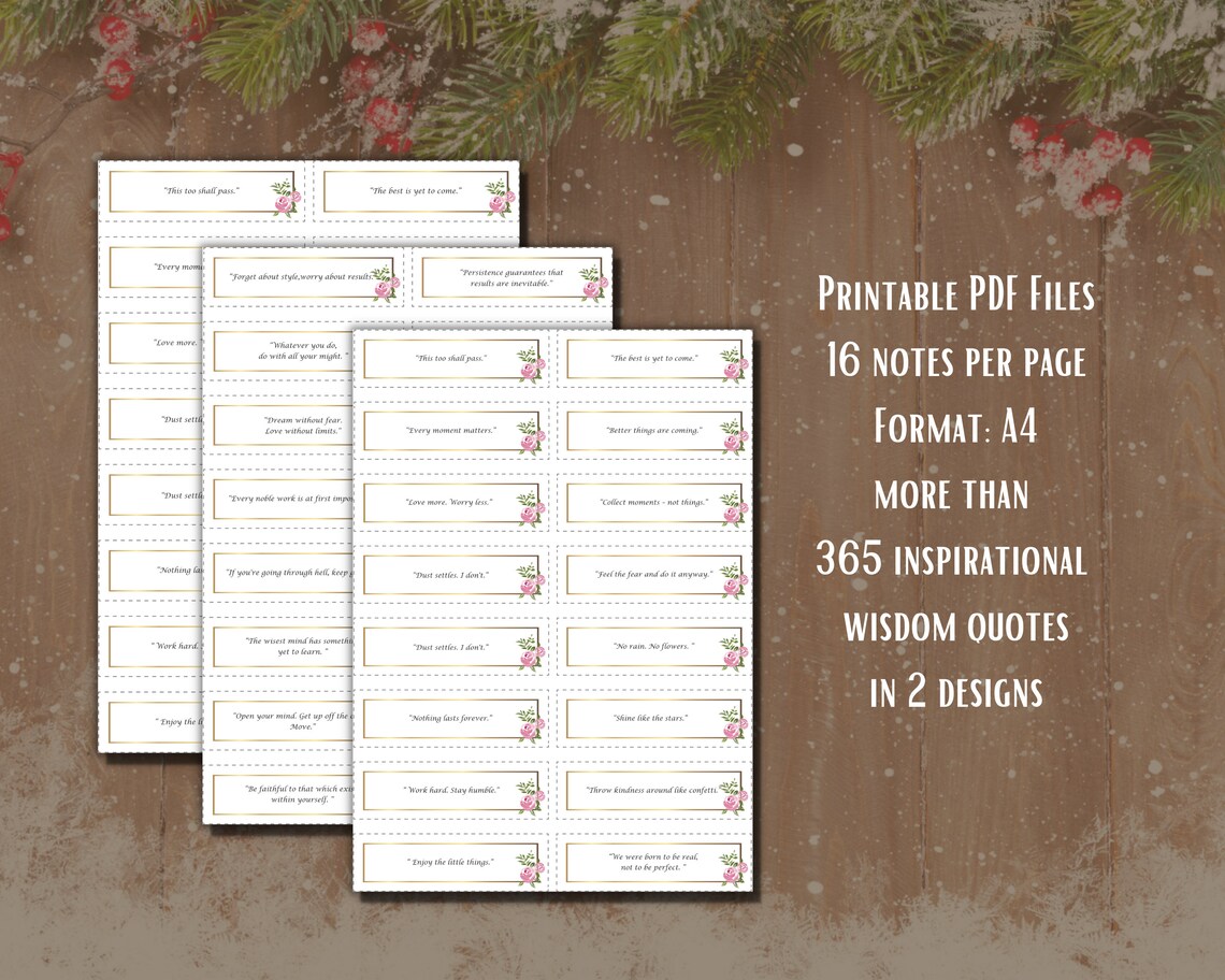 365 Inspirational Quotes Printable Bundle, Wisdom Quotes, Motivational ...