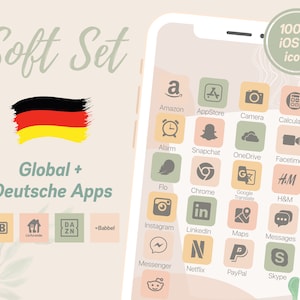 iOS Icon Pack Soft Colours including German Apps| 1000+ Icons and Wallpapers