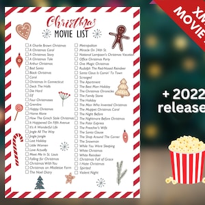 Christmas Movie List - 50 Christmas Movies bucket list - INSTANT DOWNLOAD - DIGITAL
