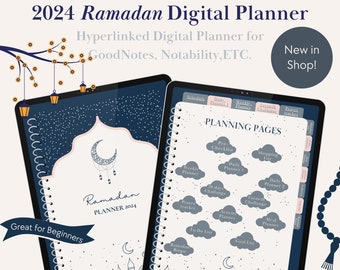Digital and Printable Ramadan Planner 2024, Hyperlinked Planner, Goodnotes, Daily Planner, Ramadan Notes