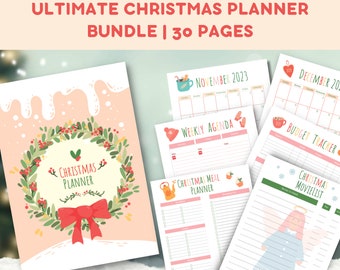 Christmas Planner Bundle, Holiday Planner, Printable Christmas Planner Set, Christmas Organizer – DIGITAL DOWNLOAD