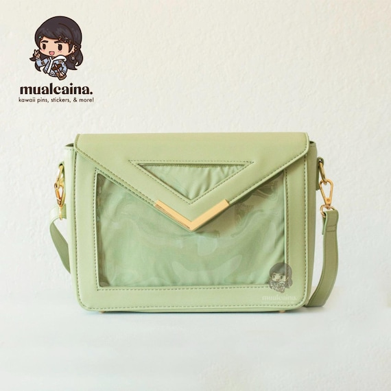 Sage Green Ita Bag: Kawaii Pin Display Purse - Etsy display picture 3