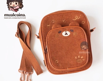 Brown Corduroy Kawaii Bear Bag – Cute Animal Purse