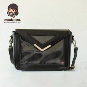 Black SILVER Hardware [The Classic Ita Bag] - Everyday Cute Purse Enamel Pins Collection Display - Manga Kawaii Anime Fandom - Mualcaina.