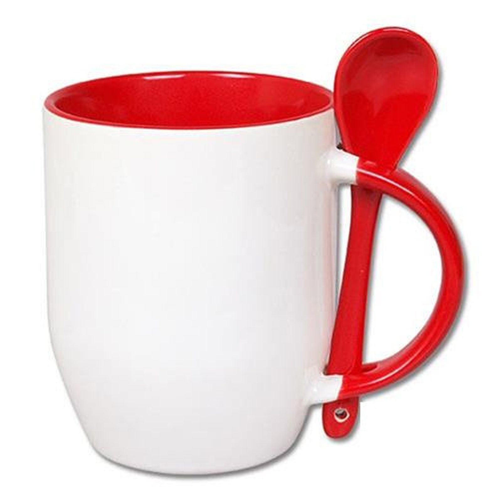 All We Need is Love and Coffee Red Mug With Spoon in Handle Etsy